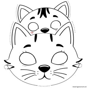 Maski: kotek i piesek — szablony do wydruku