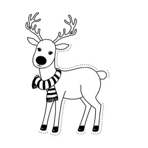 Szablon renifera do wycięcia (duża sylwetka)