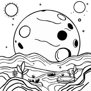 Kolorowanka — Planeta do eksploracji (sensoryczna zabawa)