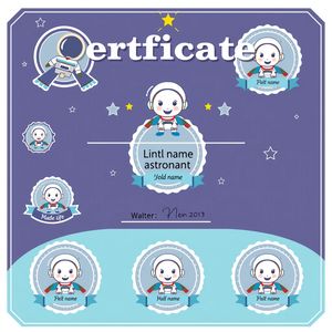 Szablon — Naklejka / Dyplom Małego Astronauty