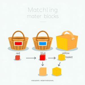 Karty do sortowania — ilustracje koszyków