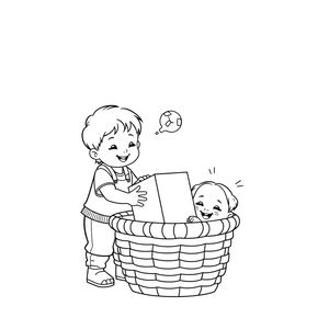 Szablon sprzątania — kolorowanka instrukcyjna