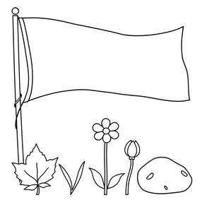 Kolorowanka — Flaga i wiosenne skarby