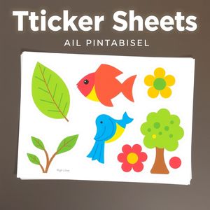 Arkusz naklejek — duże kształty roślin i zwierząt