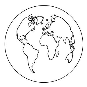 Kolorowanka — prosty obrys Ziemi
