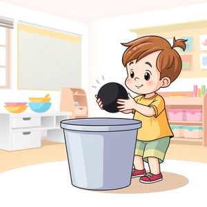 Rzut do wiaderka — delikatne podrzucanie