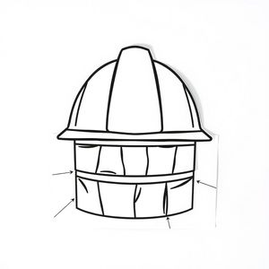 Szablon papierowej czapki górniczej