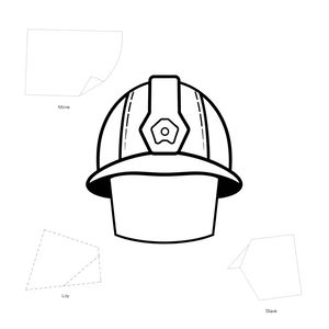Szablon papierowej czapki górniczej