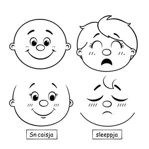 Kolorowanka emotikony — prosty arkusz dla maluchów