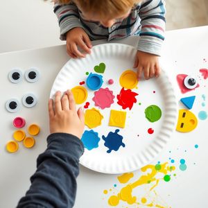 Malowanie stempelkami — talerzyk buźka (zdjęcie akcji)