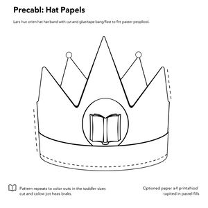 Szablon: Czapka bibliotekarza (opaska papierowa)