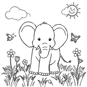Kolorowanka — 'Słoniowa przygoda'