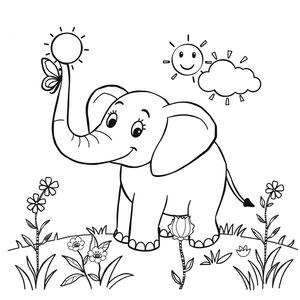 Kolorowanka — 'Słoniowa przygoda'