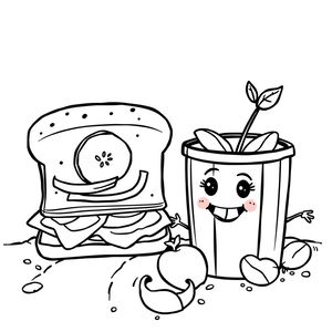 Kolorowanka: kanapka i kompost