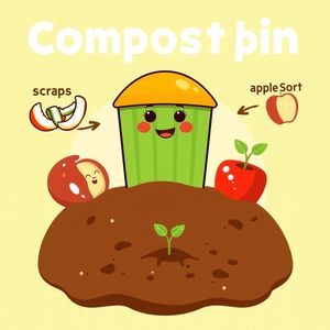 Plakat 'Kompost — nie marnujemy jedzenia'