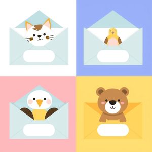 Koperta z obrazkiem — zwierzątka