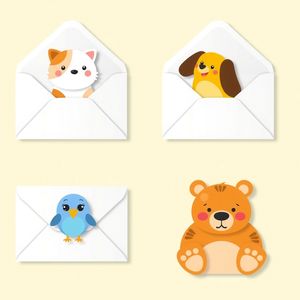 Koperta z obrazkiem — zwierzątka