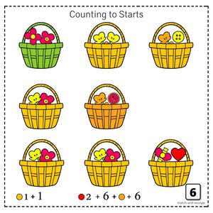 Koszyczki z prezentami — różne ilości (szablon)