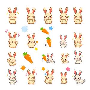 Arkusz naklejek: małe króliczki