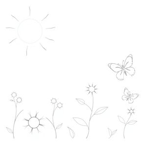 Kolorowanka — Kontury łąki do malowania palcami