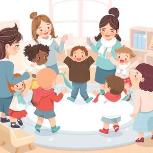 Dzieci tańczące jak płatki śniegu