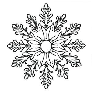 Prosty szablon płatka śniegu (kolorowanka)