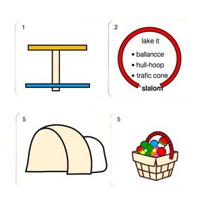 Karty obrazkowe — elementy toru przeszkód