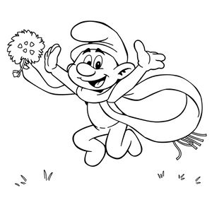 Kolorowanka — Smerf w ruchu