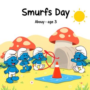 Plakat zajęć — Dzień Smerfa w Wiosce
