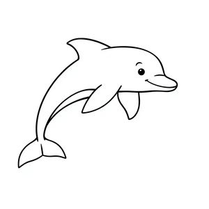 Kolorowanka: prosty delfin dla maluchów