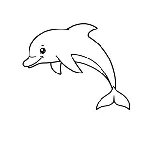 Kolorowanka: prosty delfin dla maluchów