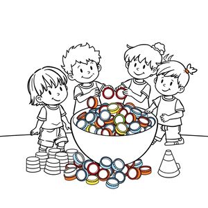 Strona do kolorowania: Nakrętki i zbieranie