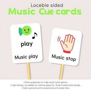 Karta sygnałowa 'Muzyka stop' i 'Muzyka graj'