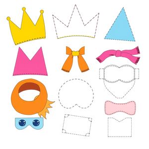 Szablony rekwizytów: czapeczki, szaliki, korony