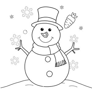 Kolorowanka — Prosty bałwan