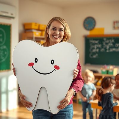 Model: wielki kartonowy ząb (inspiracja DIY)