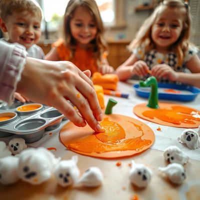 Małe dynie — Halloweenowe odciski dłoni