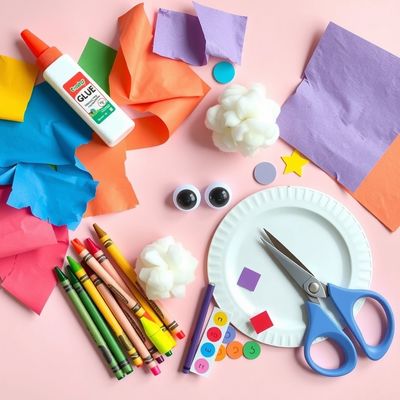 Zdjęcie materiałów — flat lay przyborów