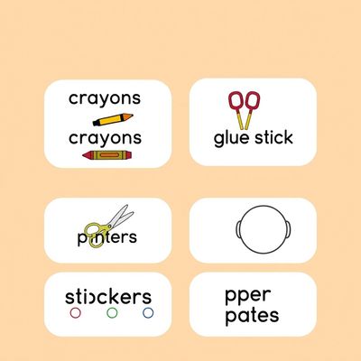 Etykiety na pojemniki z przyborami