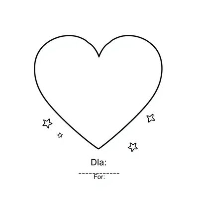 Kolorowanka - serduszko z miejscem na imię