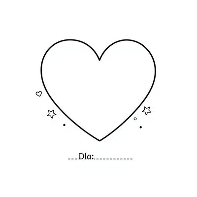 Kolorowanka - serduszko z miejscem na imię