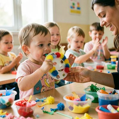 Karnawałowe maski — małe przebierańce