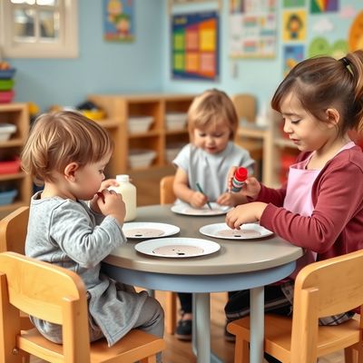 Dzieci podczas tworzenia — scena grupowa