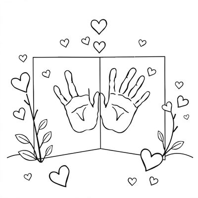 Kolorowanka — karta laurki do dorysowania