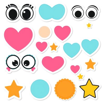 Arkusz naklejek — oczka i dekoracje
