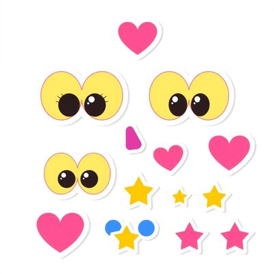 Arkusz naklejek — oczka i dekoracje