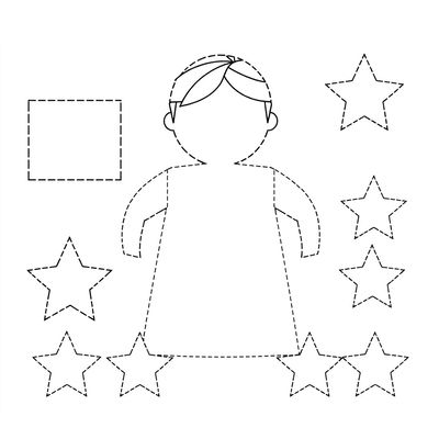 Szablony do wycinania — laleczka i gwiazdki