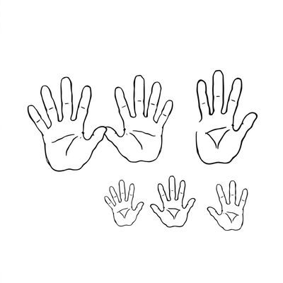 Szablon dłoni — kontur do wypełnienia