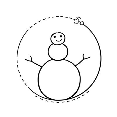 Szablon konturu bałwanka (do wydruku)