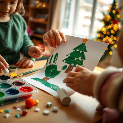 Wigilijna choineczka z odcisków dłoni